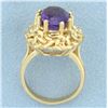 Image 3 : Vintage 5ct Amethyst Solitaire Ring in 14k Yellow Gold