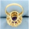 Image 4 : Vintage 5ct Amethyst Solitaire Ring in 14k Yellow Gold