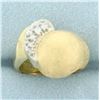 Image 1 : Modern Abstract Design Diamond Ring in 14k Yellow Gold