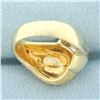 Image 4 : Modern Abstract Design Diamond Ring in 14k Yellow Gold