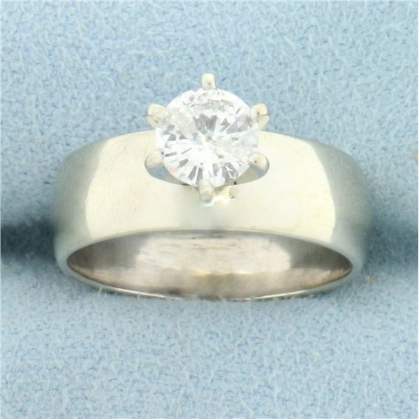 Diamond Solitaire Engagement Ring in 14k White Gold