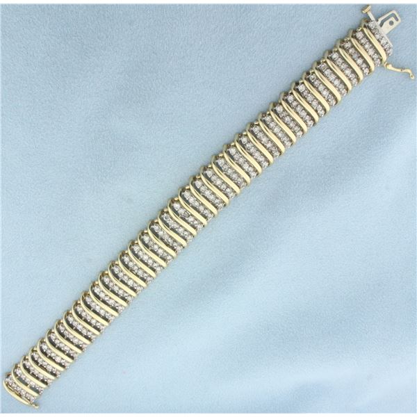 8ct Diamond Wide Tennis Bracelet in 10k Yellow Gold