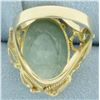 Image 4 : Jade Solitaire Statement Ring in 14k Yellow Gold