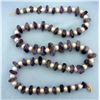Image 1 : 24 Inch Pearl and Amethyst Bead Necklace with 10k Yellow Gold Clasp