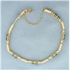 Image 3 : Emerald and Diamond Bracelet in 14k Yellow Gold