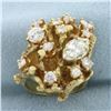 Image 1 : Diamond Nugget Statement Ring in 18k Yellow Gold