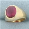 Image 2 : Lab Ruby Ring in 10k Yellow Gold