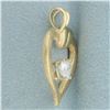Image 3 : Heart Shaped Diamond Pendant in 14k Yellow Gold