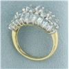 Image 3 : Aquamarine 3 Row Statement Ring in 14k Yellow Gold