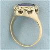 Image 3 : Vintage Amethyst Rope Bezel Ring in 14k Yellow Gold
