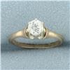 Image 1 : Antique Old European Cut Diamond Solitaire Ring in 14k Yellow Gold