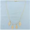 Image 1 : Diamond Children or Grandchildren Charm Necklace in 14k Yellow Gold