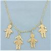 Image 2 : Diamond Children or Grandchildren Charm Necklace in 14k Yellow Gold