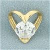 Image 1 : CZ Heart Slide Pendant in 14k Yellow Gold