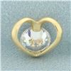 Image 2 : CZ Heart Slide Pendant in 14k Yellow Gold