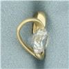 Image 3 : CZ Heart Slide Pendant in 14k Yellow Gold
