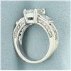 Image 3 : Emerald Cut CZ Engagement Ring in 14k White Gold