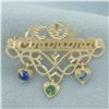 Image 1 : Grandma Topaz Pin in 14k Yellow Gold