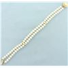 Image 1 : Double Pearl Strand Bracelet in 14k Yellow Gold
