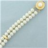 Image 2 : Double Pearl Strand Bracelet in 14k Yellow Gold