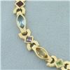 Image 2 : Rainbow Gemstone Geometric Bracelet in 14k Yellow Gold