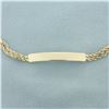 Image 2 : ID Nameplate Rope Bracelet in 14k Yellow Gold
