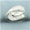 Image 1 : Horizontal Marquise Bypass Diamond Ring in 14k White Gold
