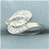 Image 2 : Horizontal Marquise Bypass Diamond Ring in 14k White Gold