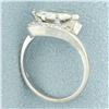 Image 3 : Horizontal Marquise Bypass Diamond Ring in 14k White Gold