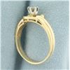 Image 3 : Diamond Solitaire Engagement and Wedding Ring Bridal Set in 14k Yellow Gold