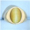 Image 1 : Mens Cat's Eye Ring in 10k Yellow Gold