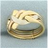 Image 2 : Italian Tri-Color Puzzle Ring in 18k Yellow, White, and Rose Gold
