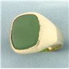 Image 2 : Mens Bezel Set Jade Ring in 10k Yellow Gold