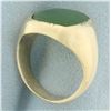 Image 3 : Mens Bezel Set Jade Ring in 10k Yellow Gold
