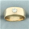 Image 1 : Wide Band Diamond Ring in 14k Yellow Gold