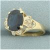 Image 2 : Sapphire Ring in 14k Yellow Gold