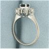Image 3 : Sapphire and Diamond Flower Ring in _k Yellow Gold