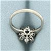 Image 4 : Sapphire and Diamond Flower Ring in _k Yellow Gold