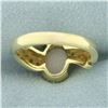Image 4 : Opal and Diamond Ring in 18k Yellow Gold