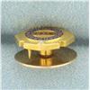 Image 2 : Antique Standard Oil Co. N.J. 20 Years Enamel Diamond Pin in 14k Yellow Gold