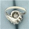 Image 4 : Unique Akoya Pearl Spiral Design Ring in 14k White Gold