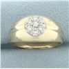 Image 1 : Men's Diamond Target Design Ring in 14k Yellow Gold