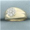 Image 2 : Men's Diamond Target Design Ring in 14k Yellow Gold