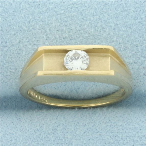Tension Set  Diamond Solitaire Ring in 14k Yellow Gold