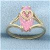 Image 1 : Morganite Heart Ring in 10k Yellow Gold