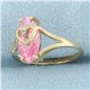 Image 2 : Morganite Heart Ring in 10k Yellow Gold