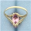 Image 4 : Morganite Heart Ring in 10k Yellow Gold