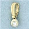 Image 1 : Diamond Swinging Mechanical Pendant in 14k Yellow and White Gold
