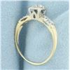 Image 3 : Vintage Diamond Engagement Ring in 14k Yellow and White Gold