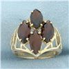 Image 1 : Marquise Garnet Ring in 14k Yellow Gold